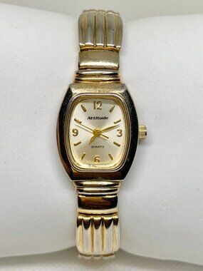 Attitude gold tone women’s watch 20mm quartz adjustable links analog running